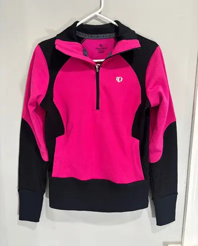 Pearl Izumi Women’s Medium M Pink Black Cycling Bike Jacket 1/4 zip long sleeve