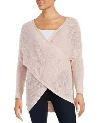 Lord & Taylor Design Lab Sweater Faux Wrap Cream Loop Knit Womens Small White