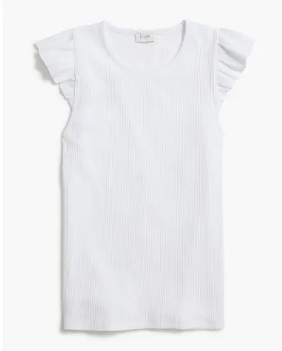 NWT J. Crew Factory Women's XXL Ribbed White Ruffle