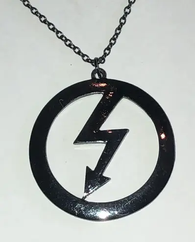 Dark Metal Black Metal Lightning Bolt Boho Pendant Necklace