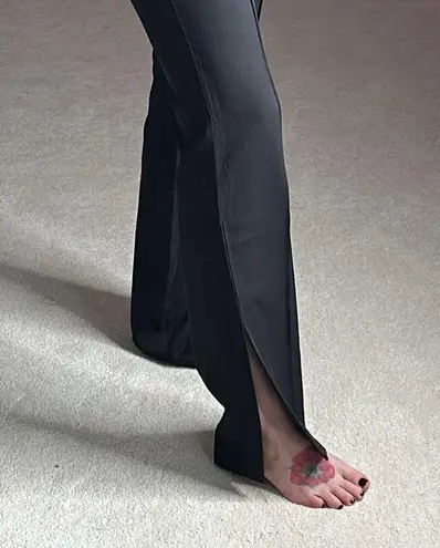 Sincerely Jules : Black Wide Leg Side Slit Dress Pants