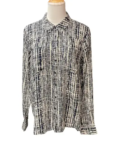 Holding Horses Anthropologie Sammie Print Long Sleeve Button Down Shirt Size 8
