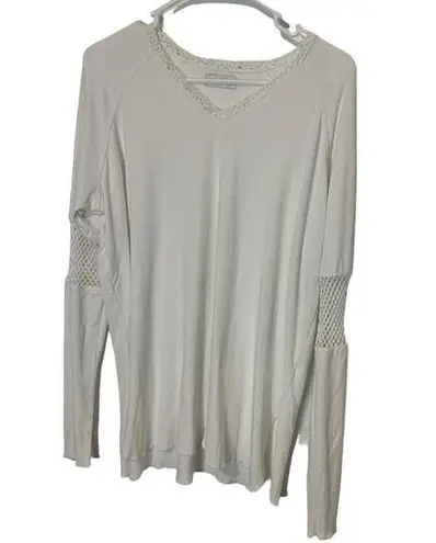 Fitigues Women's Size Medium White Netting Mesh Gorpcore Long Sleeve Top