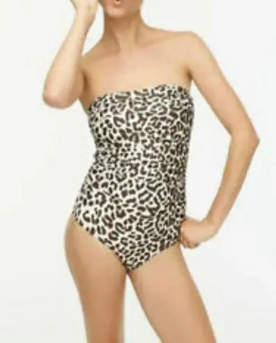 J.Crew leopard ruched swimsuit NEW