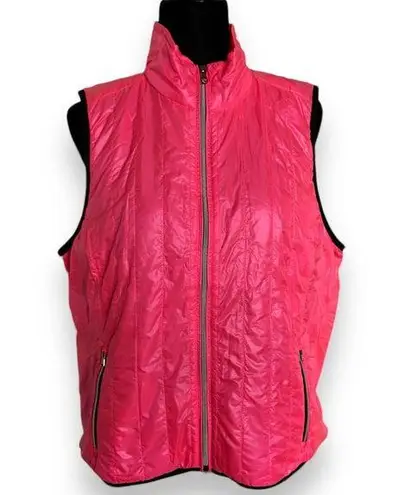 Bermuda Lauren Ralph Active Womens Vest Size XL Neon  Pink Black Quilted NEW