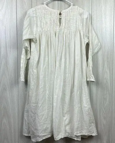 Mate the Label Laude The Label Womens Dress Small Victorian Cotton Gauze Smocked Ivory Smock