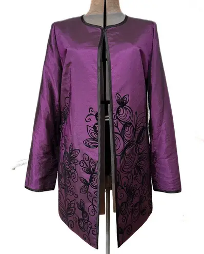 Laura Ashley Formal Taffeta Embroidered Jacket, Topper. Vintage