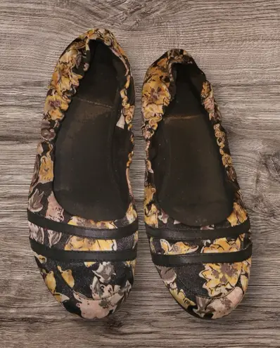 Diesel Black and Yellow Flats with Decorative Straps
