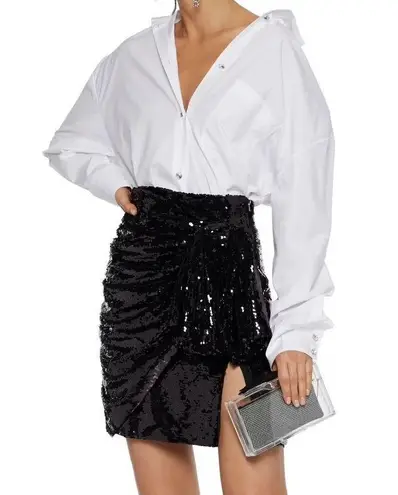 16Arlington Sequin Bow Mini Skirt Black Size 4 Statement Party Designer Sparkle