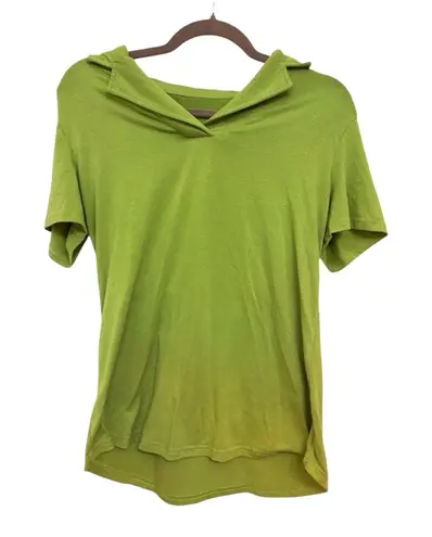 Source Unknown Chartreuse Green Soft Knit Polo Shirt Minimalist Casual Modern Elevated Basic M - Image 1