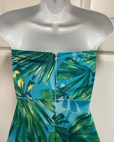 One Piece Palm Tree Strapless  Body Con Jumper