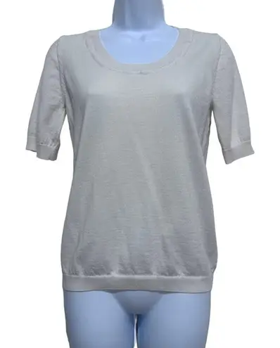 SuiStudio Merino wool short sleeves crewneck sweater L feminine minimalist Size L