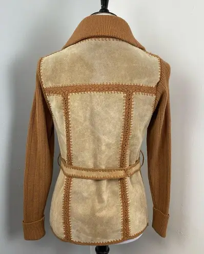 Vintage 70’s Suede Leather and Knit Jacket Small