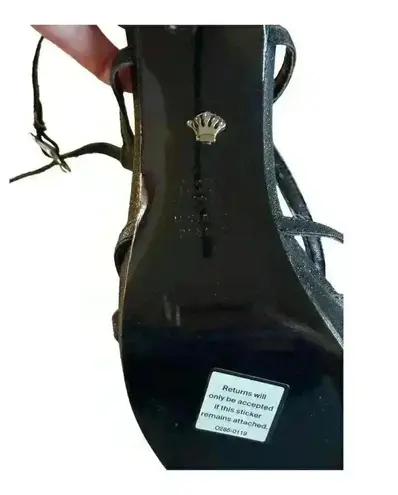 Nina New York Women's Black Glitter Strappy Sandals Size 8.5 Party