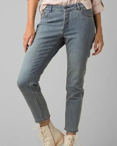 prAna New NWT Womens 14 Jeans Buxton Denim Blue Organic Performance 32 X 27 Boy