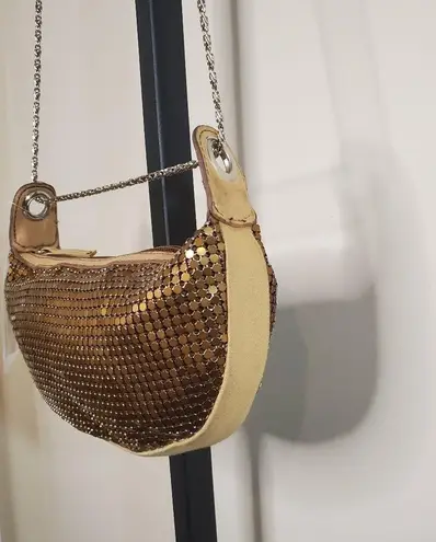 Flashmode Brown Tan Mesh Shoulder Bag Metallic Bag