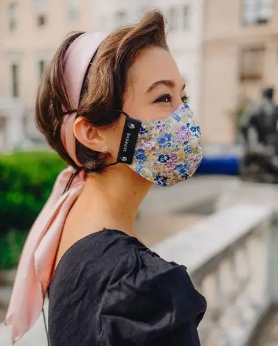 Senreve Floral Print Cotton Face Mask in in Dahlia Daze NEW