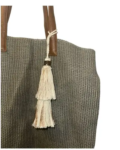 Karma 100% Jute Tote Bag with Tassel detail Gray