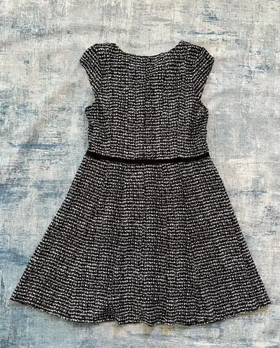 Elle Black White Print Seamed Fit & Flare Cap Sleeve Dress Size XL