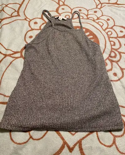 Purple Snow Cropped Gray Top