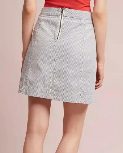 Anthropologie Pilcro and the Letterpress Women's Striped Patch Denim Mini Skirt