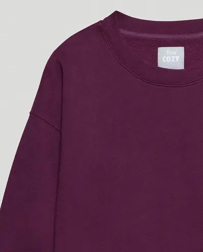 Aritzia TNA Cozy Fleece Mega Crew Sweatshirt Purple Size L 75 From Estefani
