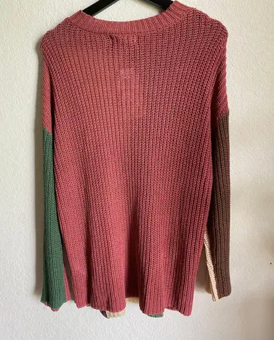 Band of Gypsies NWT  Rosa Color Block Knit Sweater Size S