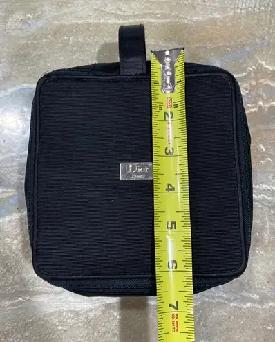 Dior Black Beauty Toiletry Bag Pouch Travel Case Dual Zipper (See all pics and Read Description)