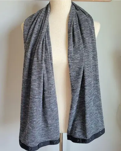 Lululemon , Vinyasa Scarf Coco Pique Black White Customizable Snap Knit Wrap