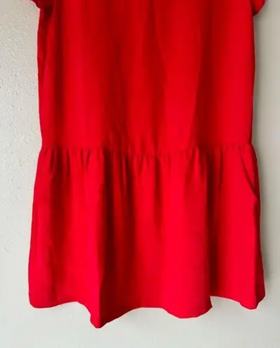 Cynthia Rowley Red Dropwaist Button Back Mini Dress Size 6