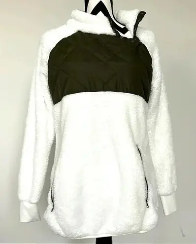 Source Unknown Olive A-symetric Fleece Pullover Sz SM