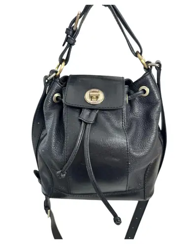 Radley London Black Leather Mini Bucket Bag Crossbody Satchel - READ