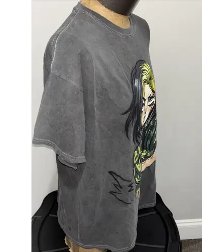 Billie Eilish Unisex Anime Graphic Crew Neck Casual Music Tee 100% Cotton Sz L