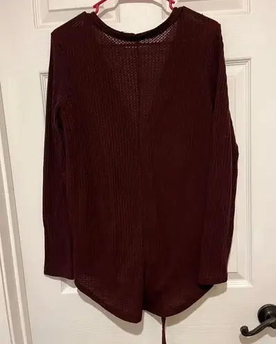 Unbranded Waffle Knit Tunic Size Medium Tie Knot Henley Tops Loose V