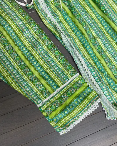 Cotton Nayra Cut Beautiful Kurti Set Indian Women Wedding Wear Ethnic Kurta Set Green Size XL