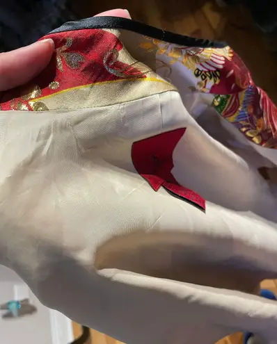 JS Collections Funky Bright Floral Shiny Formal Evening Cover Silk Vintage