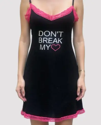 Black and Pink Women's Nightdress Don’t break my heart Size L