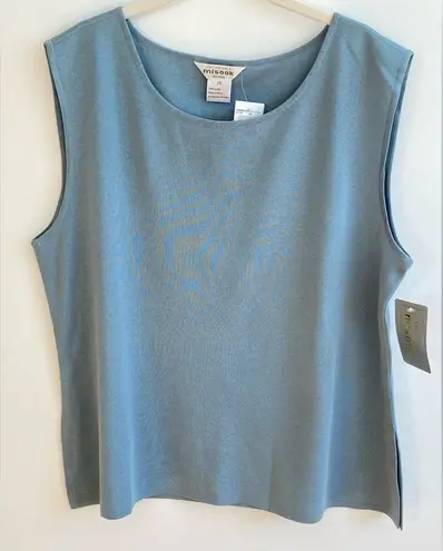 Misook Light Blue Scoopneck Sleeveless Sweater