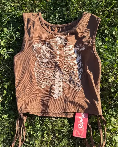 Romwe NWT Skeleton Cinch Tank - Image 1