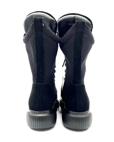 Genuine Leather Suede Fur Boots Ankle Booties Zipper Booties Slipon Boots Combat Boots Black Size 6