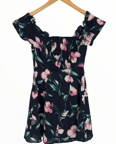 About Us Dulipa Dress in Navy Floral Off Shoulder Mini Dress size Small Revolve