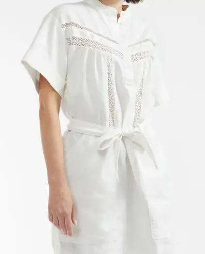 Outerknown linen cotton blend short sleeve white dress size small NWT