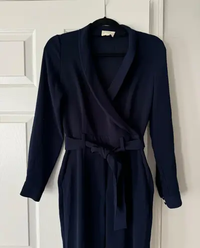 Sézane Heaven Long Sleeve Navy Jumpsuit, Size 34/US 2