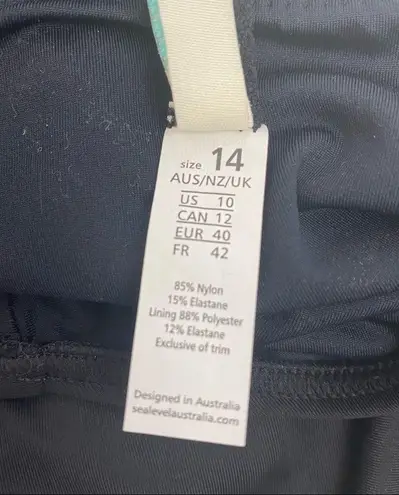 Sea Level Australia Plains Mid Essentials Bikini Pant Bottoms: Black Size 10