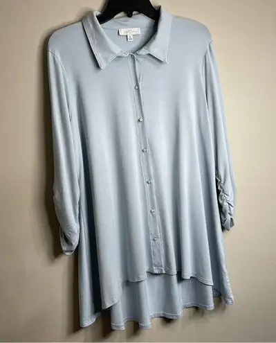 Women’s New Directions Light Blue Button