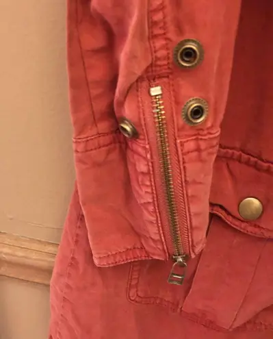 Pam & Gela Lace up Front Long sleeve Utility Dress Burnt orange XS/P