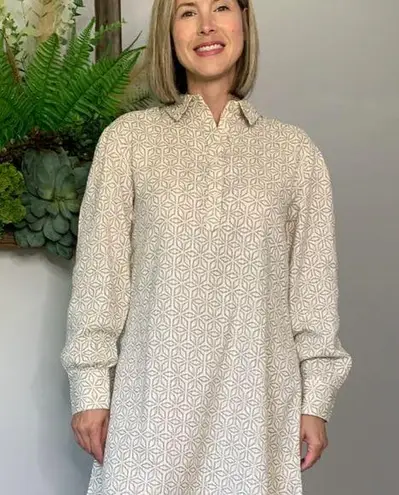 FRNCH Paris Rena Dress Prairie Cottage Dress Button Up Size L Long Sleeve