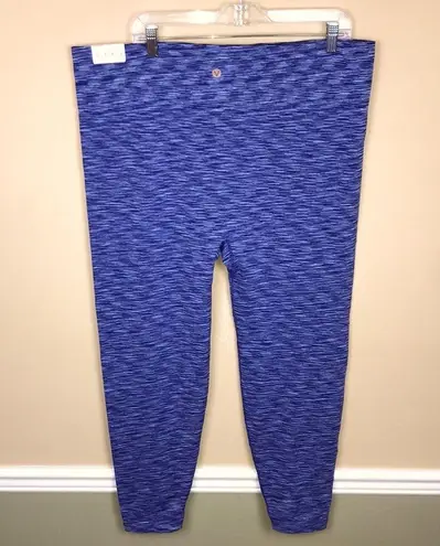 Lane Bryant NWT LIVI  Women’s Blue Seamless Stretch Athletic 7/8 Leggings