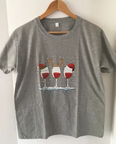 Holiday Cheer Christmas Shirt, Large Gray