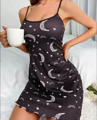 Boutique Black, Nighttime Graphic, Pajama Gown
